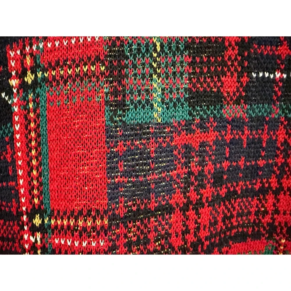 Old Navy Kids XL 14-16 Festive Crew Neck Plaid Sweater Red Green